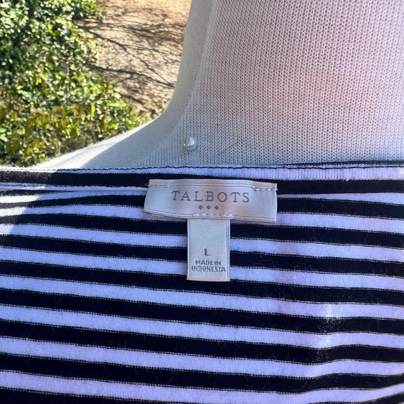 TALBOTS 🌻Sleeveless Black and White Striped Dress - Picture 3 of 8